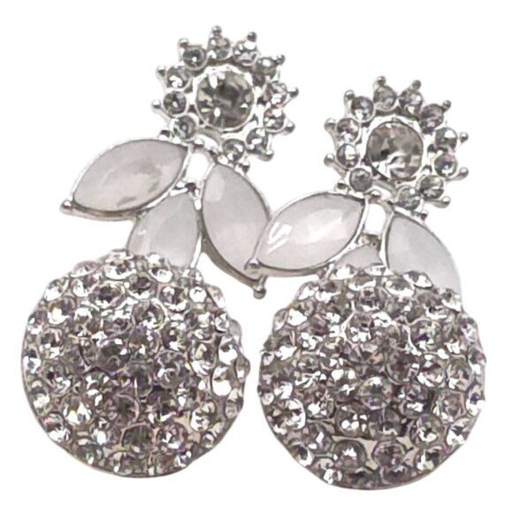 Unbranded Jewelry - Crystal & White Floral Stud Earrings Set
